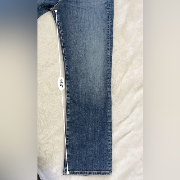 AG Mari Crop Slim Straight Jeans Size 32 High Rise Stretch Denim Faded Wash - Picture 7 of 11